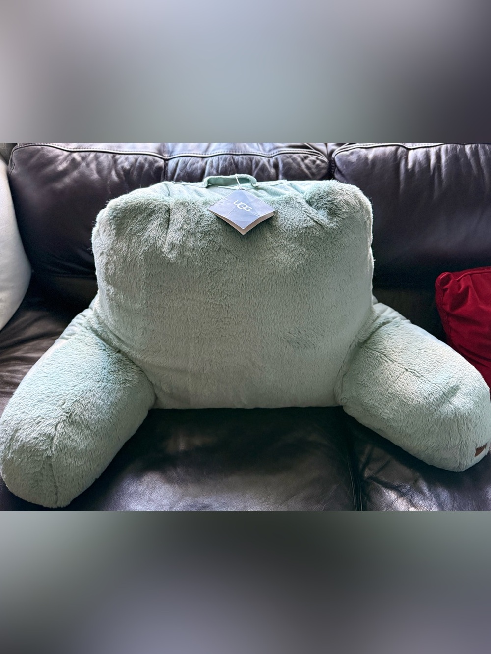 UGG Soft Mint Green Polar Backrest Pillow with Handle